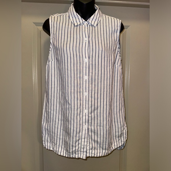 Tommy Bahama Coastalina Cabana Stripe Sleeveless Shirt size S - Picture 3 of 14